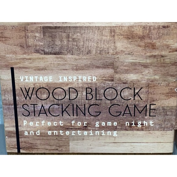 Wood Block Stacking Party Game 40 Piece Family Fun With Sayings VTG Inspired NEW - Picture 6 of 6